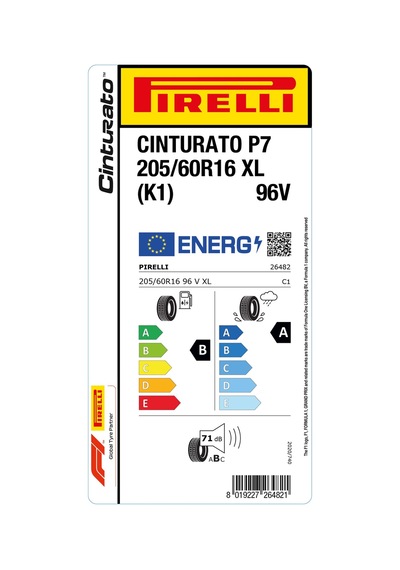 Pirelli 205/60r16 96v Xl Cint P7 Yaz Lastiği 2024