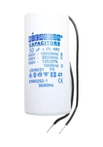 Microkon 50 mf Kondansatör 400-450 V Plastik Kablolu(Daimi)