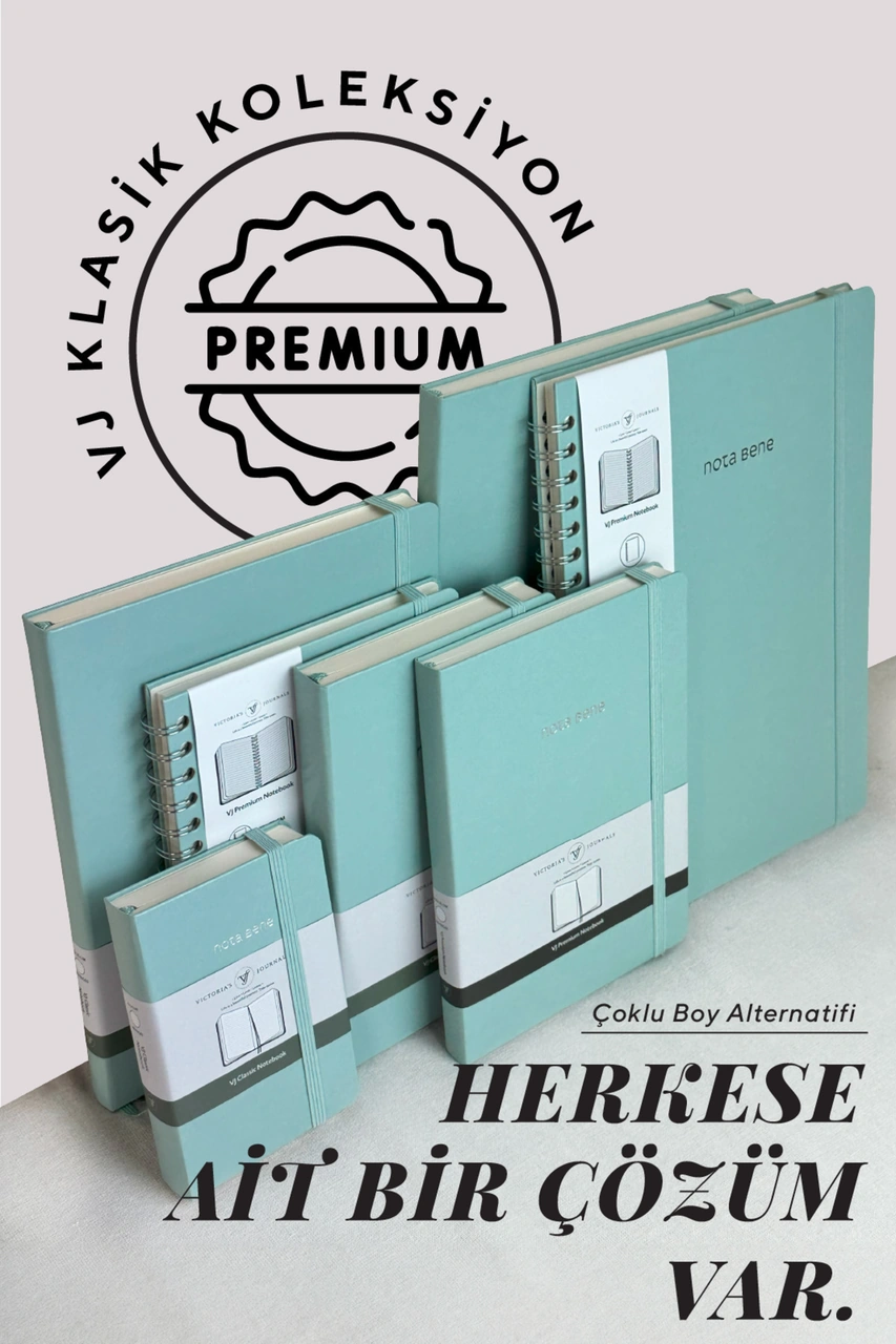 Nota Bene Spiralli Premium Sert Kapak Defter, 14.8x21 Cm, Çizgili Mavi