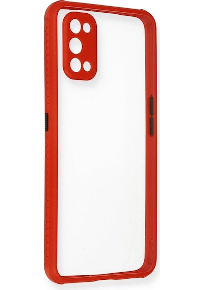 Newface Realme 7 Pro Kılıf Miami Şeffaf Silikon Lvsqvr - 90 - Kırmızı