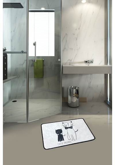 LITTLE CATS DJT  40x60 cm Banyo Halısı Paspas Çok Renkli