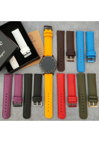 Vagave Samsung Uyumlu Active / Watch / Gear 20 Mm / 22 Mm Deri Kordon (498118366)