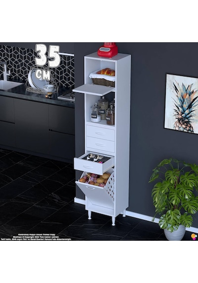 Modilayn Ediz Fırın Bölmeli 1 Kapaklı Sepetli Çekmeceli Çok Amaçlı Dolap - Mutfak Robotu Ve Kahve Köşesi 35 Cm Beyaz Modilayn Ediz Fırın Bölmeli 1 Kapaklı Sepetli Çekmeceli Çok Amaçlı Dolap - Mutfak Robotu Ve Kahve Köşesi 35 Cm Beyaz