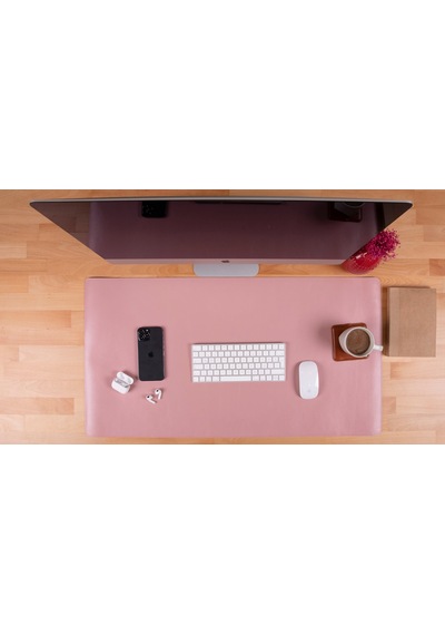 Still & Silent Pink Gerçek Deri Desk Mat Apple Uyumlu MacBook Altlığı