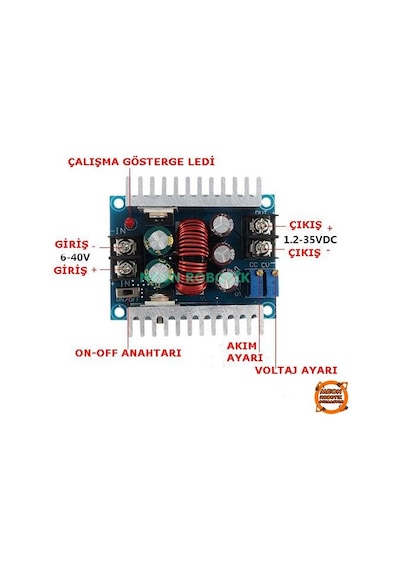 300W 20A Dc-Dc Gerilim Voltaj Düşürücü Modül