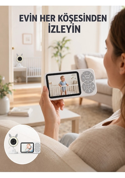 Mey İthalat Çoklu Kamera Destekli Bebek İzleme Sistemi Rgb Gece Lambalı Yeni Nesil