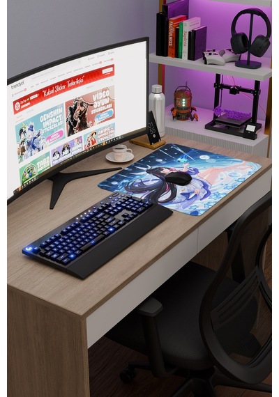 Columbina Damselette Genshin Impact Anime Oyuncu V3 - 48x40 Xl Gaming Mouse Pad Fare Altlığı