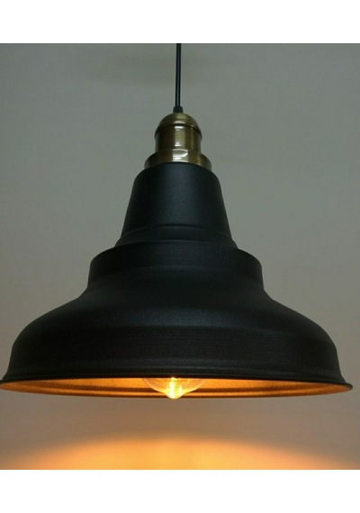 Riolight Retro Siyah Içi Altın Tekli Sarkıt Bakır-Eskitme Askı