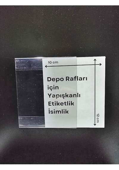50 Adet C Tipi 12x10 Cm Depo Ürün Etiketliği Şeffaf Yapışkanlı