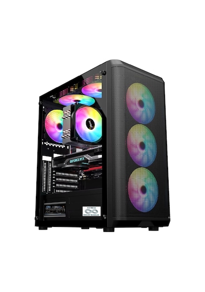 Aztech 850w Skyhawk Azt07 Rgb Gaming Mid-tower Pc Kasası 360mm Sıvı Soğutucu Desteği
