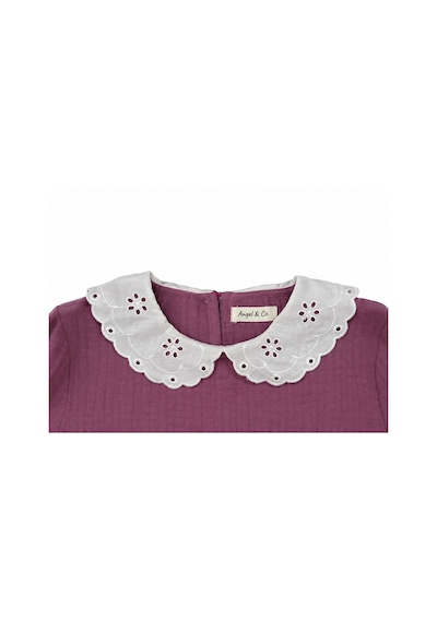 Angel&co. Girls Clothing Brode Yaka Müslin Midi Elbise-mürdüm Mor Mor