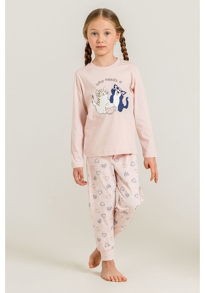 Rolypoly Anne Kız Who Needs A Hug Pembe Uzun Kol Pijama Takım Rp3902-a-v1 Rp3902-a-v1