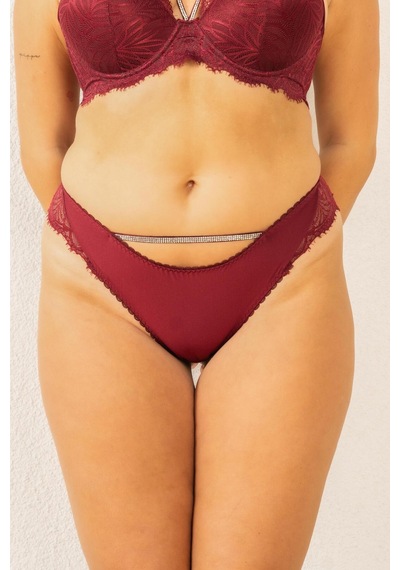 Magic Form Taşlı Dantelli String Külot - 486 Bordo - 619114217 Bordo