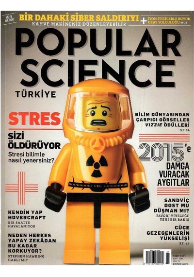 Popular Science - Stres Sizi Öldürüyor - Retro Eski Basım Koleksiyon 2015 - Sayı 35 - Mart