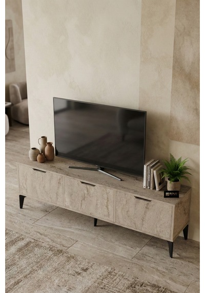 Tv Sehpası 160 Cm Tv Ünitesi Kapaklı Modern Şık Minimal Salon Konsolu Royal 5093 Sepet Ekru Tv Sehpası 160 Cm Tv Ünitesi Kapaklı Modern Şık Minimal Salon Konsolu Royal 5093 Sepet Ekru