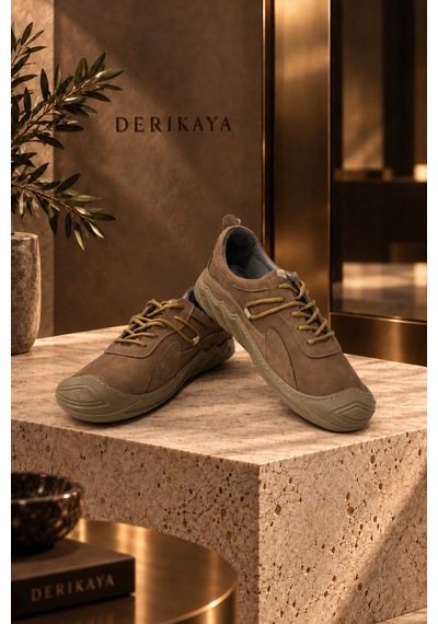 Derikaya Urban Erkek Vizon Delikli Yan Panel Detaylı Bağcıklı Sneaker