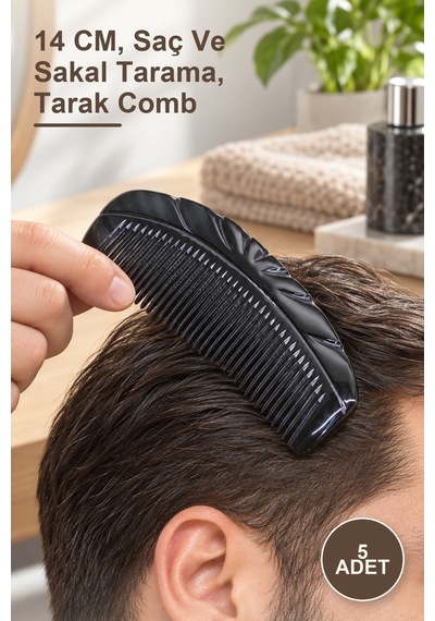 5 Adet Kemik Tarak 14 Cm, Saç Ve Sakal Tarama, Tarak Comb