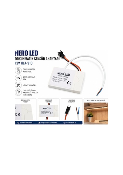 Hero Led Dokunmatik Sensör Anahtarı 12v Hla-913 Led Aydınlatma Açma Kapama Sensörü