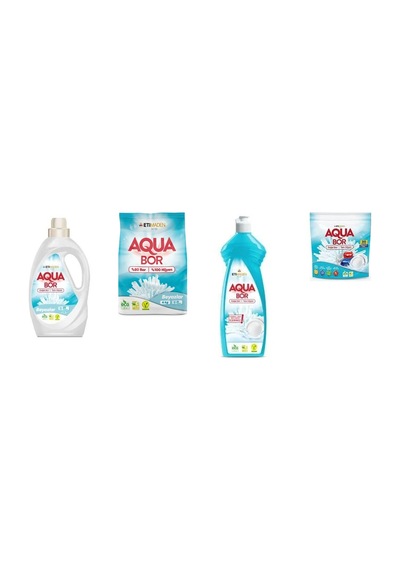 Aquabor Doğal Mineralli Sıvı Beyaz + 4 Kg Beyaz + Elde Bulaşık + Tablet 4 Lü Set 0.75 LT - 2.5 LT - 12 KG 94288161