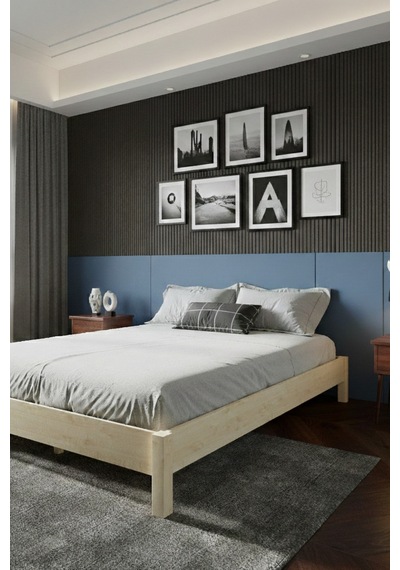 Renazzo Loft Masif Ahşap Karyola Natürel 140x200 Natürel - 140 X 200