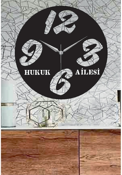 Kişiye Özel Büyük Sayı Temalı Dekoratif Ahşap Duvar Siyah