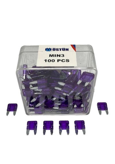 Mini Bıçak Sigorta 3 Amper 100 Adet Mini Boy Oto Sigorta 3a