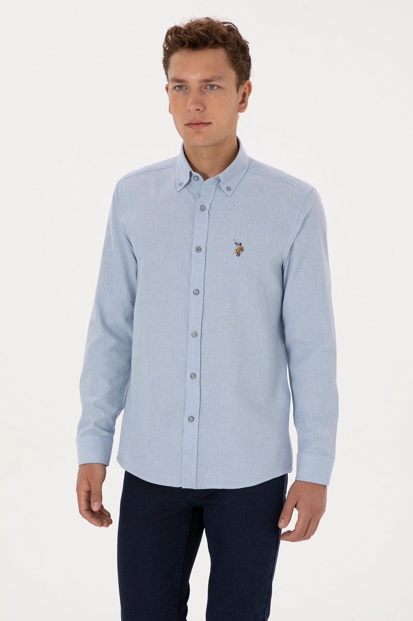 U.S. Polo Assn. Erkek Açık Mavi Uzun Kollu Basic Gömlek 50307686-VR003 U.S. Polo Assn. Erkek Açık Mavi Uzun Kollu Basic Gömlek 50307686-VR003