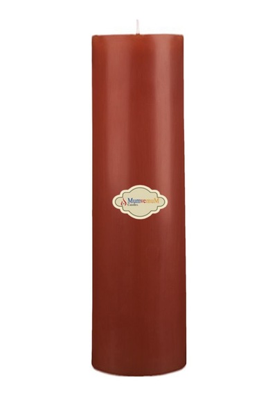 7x25 Kahve Rengi Silindir Mum Kahverengi