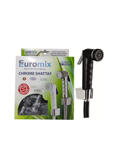 Euromix Taharetmatik Şaddaf Takımı Plastik Taharatmatik Setisiyah Siyah