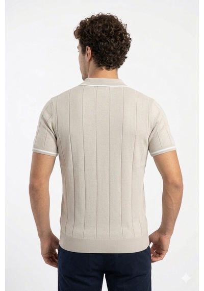 Cazador Erkek Triko Bej Polo Yaka Tshirt 34260