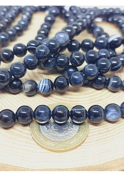 Akik Taşı Dizi 8mm 51330 Siyah