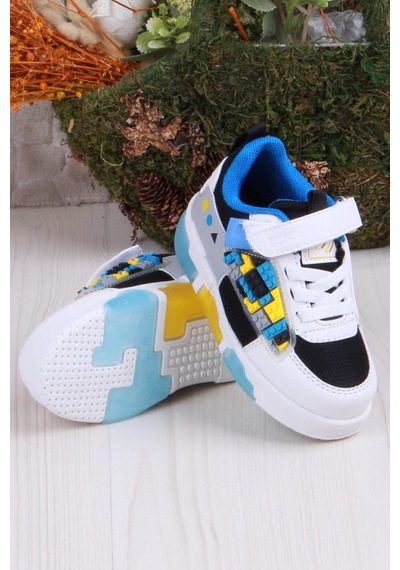 Fort Cool Legos Rahat Hafif Sneaker Işıklı Erkek Çocuk Ayakkabı SİYAH-BEYAZ