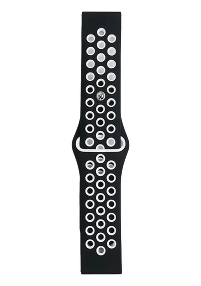 Watch 22mm Spor Delikli Kordon - Siyah-beyaz Bz8683140521905
