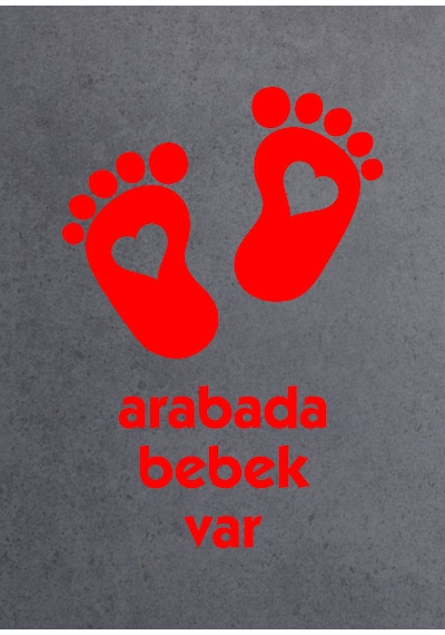 Arabada Bebek Var Sticker Araba Oto Motosiklet Karavan Sticker 02502 20x14 Cm