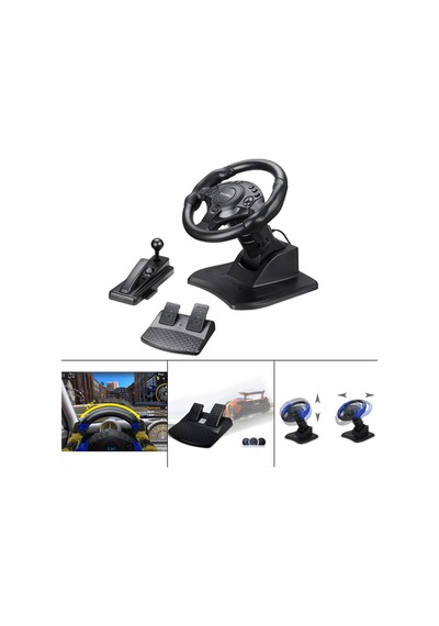 Suntek PS3 Xbox 360 İçin Yarış Oyun Tekerleği Pedalı 270 Derece Dönebilen Direksiyon Seti