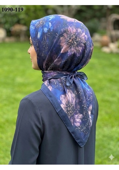 Velscarfs Soft Pamuk Parla Eşarp Lacivert 1090-119 Çok Renkli