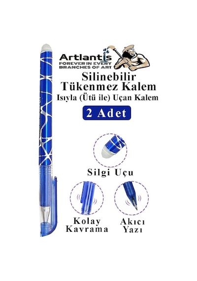 Mavi Silinebilir Tükenmez Kalem 2 Adet Bıa Silinebilir Jel Pilot Kalem Mürekkepli Kolay Silineb Tek Renk