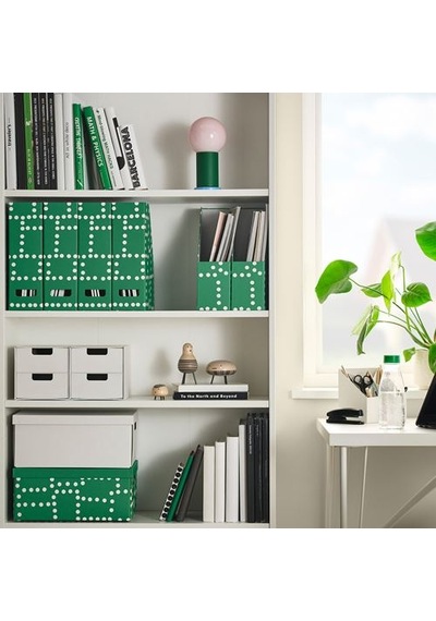 Ikea Fjäderharv Dosyalık, Yeşil-beyaz, 2 Adet