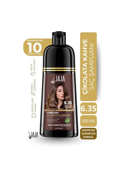 Saç Boyası Şampuanı Çikolata Kahve, Erkekler Ve Kadınlar İçin, Bitkisel Saç Boyası Şampuanı, Gri Saç Kapatıcı, Sülfatsız, 300 Ml