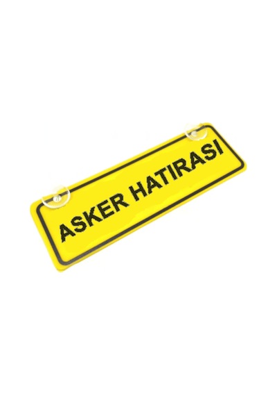 Asker Hatırası Sök-tak Pratik Yeni Nesil Sarı Dekor Plaka