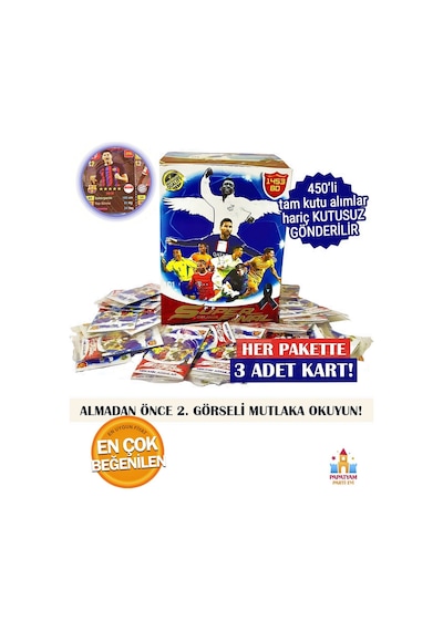 Yeni Sezon 2024 Mekanik Futbolcu Kartları - 100 Paket 300 Kartlı Set