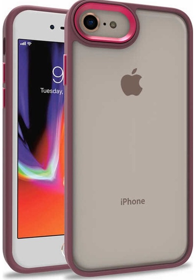 Apple Uyumlu iPhone 7 Kılıf Zore Flora Buton,Kenar Çevresi Renkli Kılıf