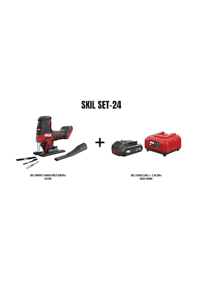 Skil Set-24 Skil Compact 3440CA Akülü Dekupaj Testere + Skil 3136AA 2.0AH Li + 2.4A Şarj Cihazı Promo