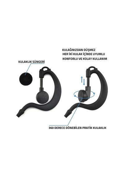 Tıd Td-m11 Uyumlu Bas Konuş Mikrofonlu Telsiz Kulaklığı M11
