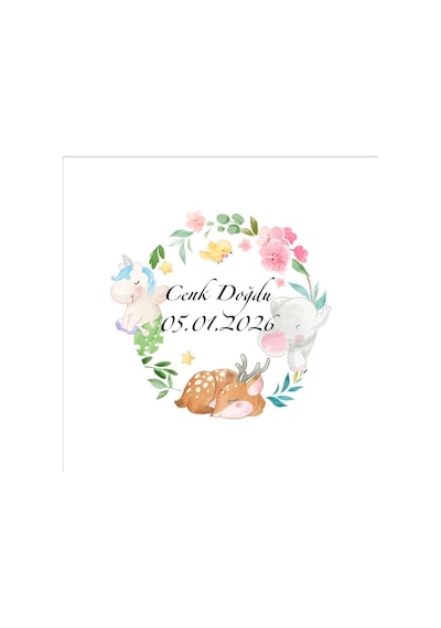 Sade Dikey Dikdörtgen Mühür Kına Nişan Düğün 3x3 Cm Özel Etiket / 50 Adet Sticker Beyaz