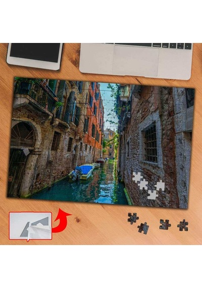 İtalya Venedikte Sokak Arası 240 Parça Puzzle Yapboz Tablo-3671
