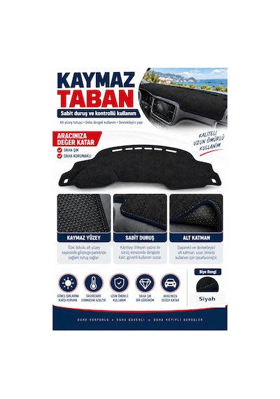Trobus Volvo S60 2011-2017 3d Torpido Koruma Kılıfı - Siyah Biye