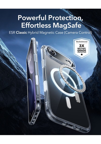 Esr Apple Uyumlu iPhone Air Kameralı Kontrol Özellikli Classic Hibrit Manyetik Kılıf Şeffaf Transparent