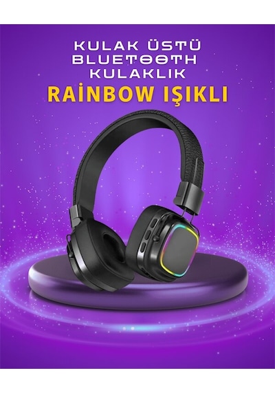Renkli Işık Efektli Bluetooth 5.3 Müzik Kulaklığı Mh-hs3065-3811