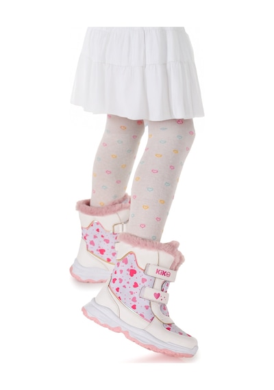 Kiko Kids Kartanesi Cırtlı Kız Çocuk Kar Bot Soğuk Suya Dayanıklı Beyaz Beyaz